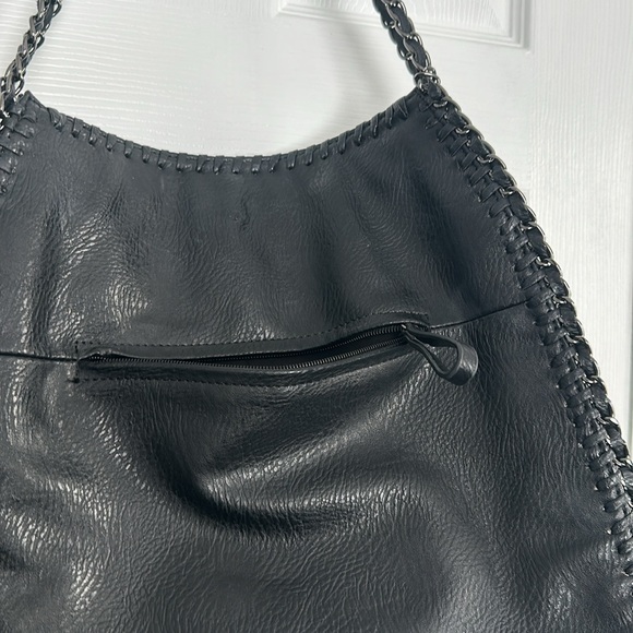 Vintage Black Leather Tassel Purse - vtg western purse - Picture 4 of 8